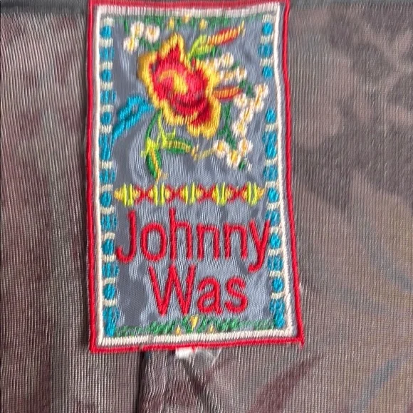 Johnny Was Velvet Floral Tunic featuring a blend of rayon and silk - Picture 6 of 7